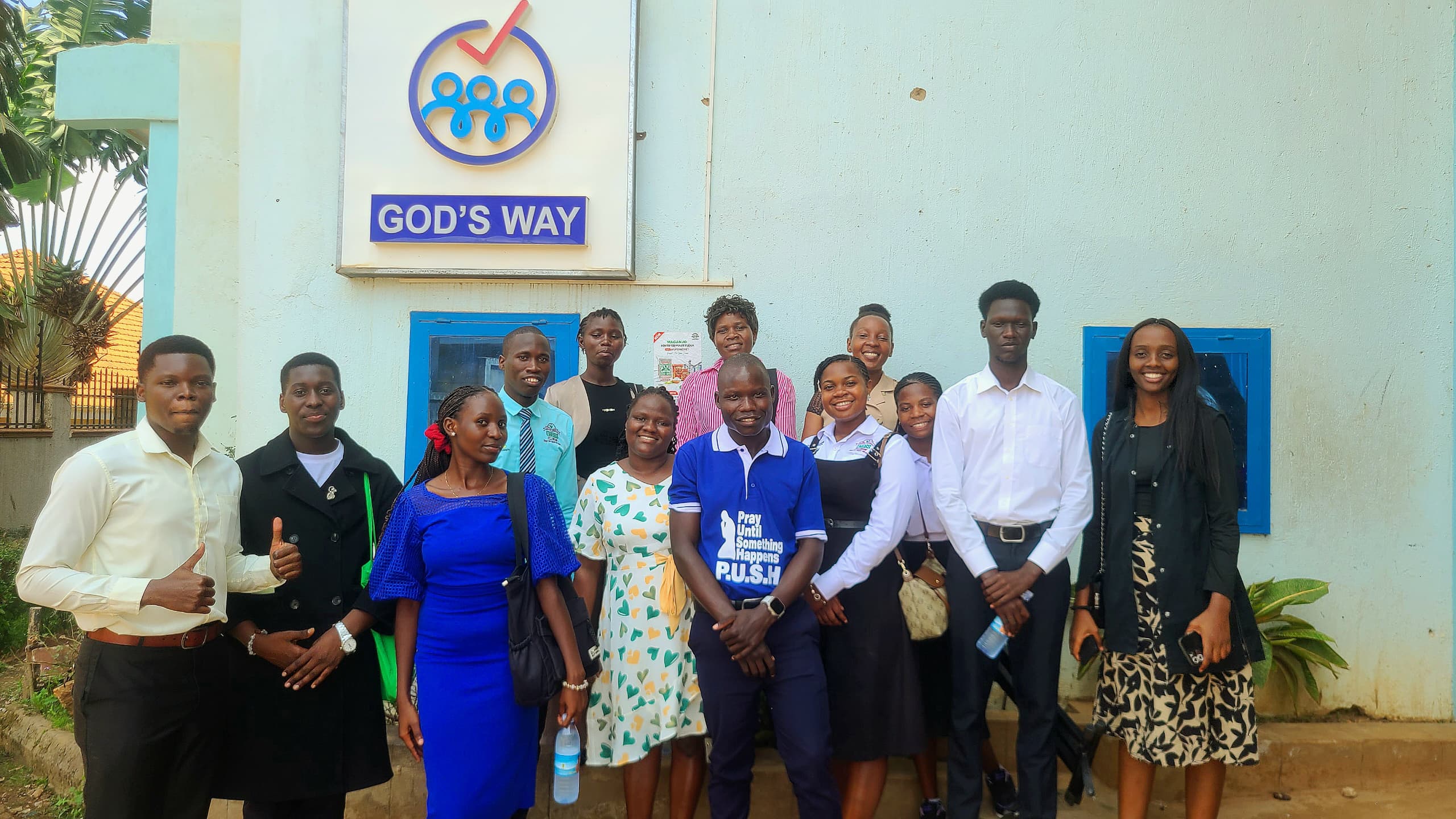 Fellowship group photo outside God's Way
