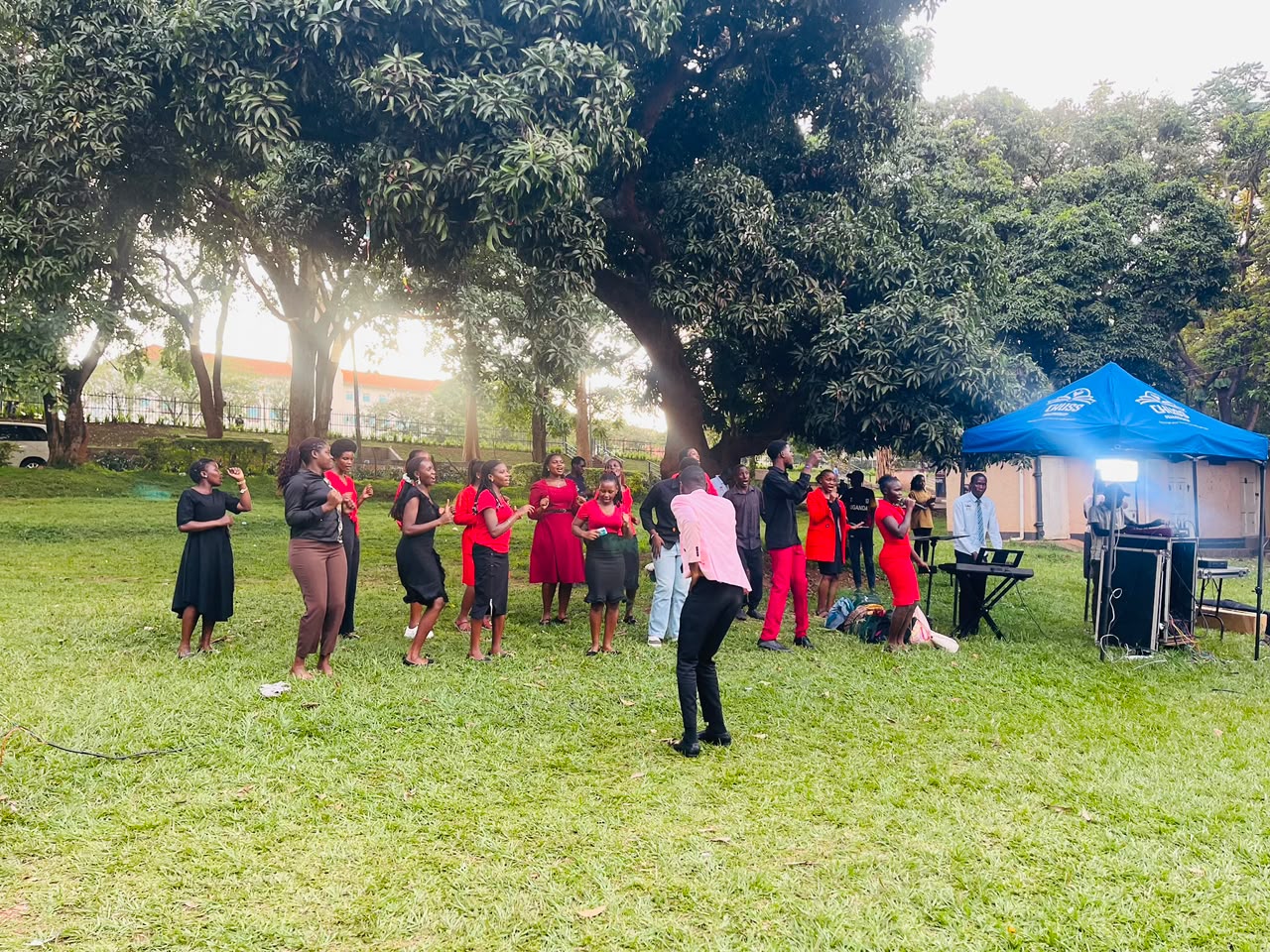 Fellowship members gathered in outdoor worship and prayer